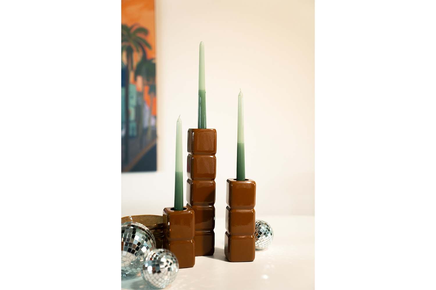 Kandelaar Cube - mustard - Afbeelding 5