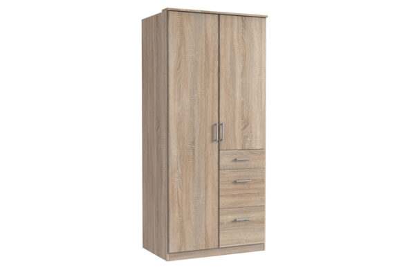 Click draaideurkast 91 cm ruw eiken