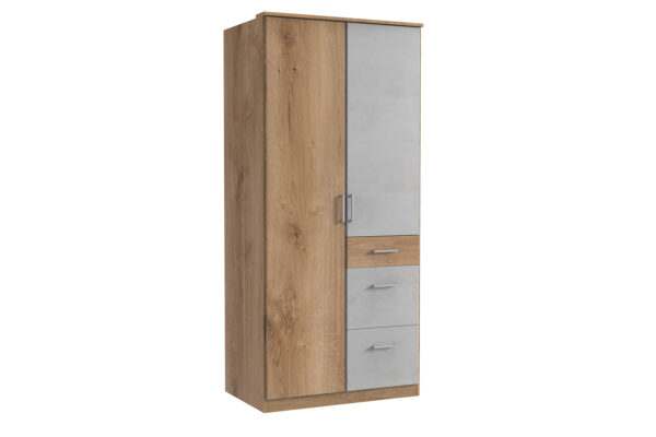 Click draaideurkast 91 cm eiken beton