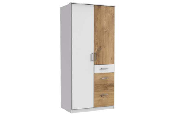 Click draaideurkast 91 cm wit eiken
