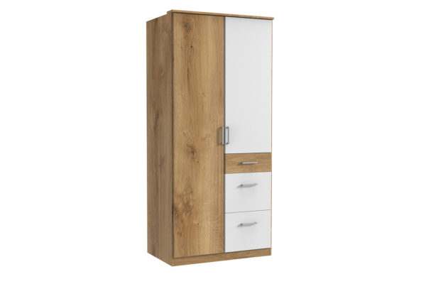 Click draaideurkast 91 cm eiken wit