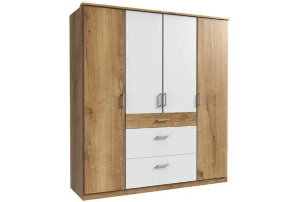 Click draaideurkast 180 cm eiken wit