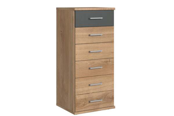 Click commode 6 lades eiken antraciet