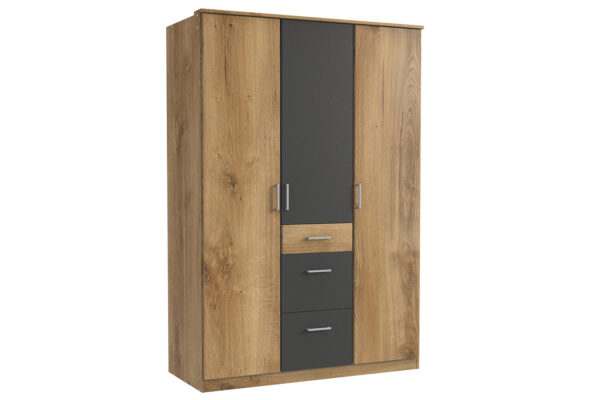 Click draaideurkast 135 cm eiken antraciet