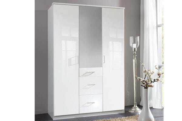 Clack draaideurkast 135 cm met spiegeldeur