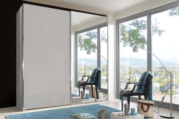 Miami zweefdeurkast 150 cm havanna met spiegel