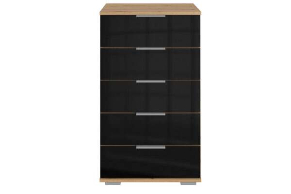 Easy plus commode artisan eiken zwart glas