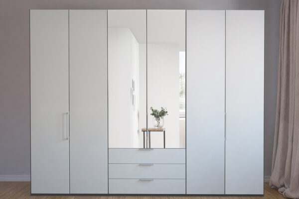 Monaco draaideurkast wit met spiegel 300 cm