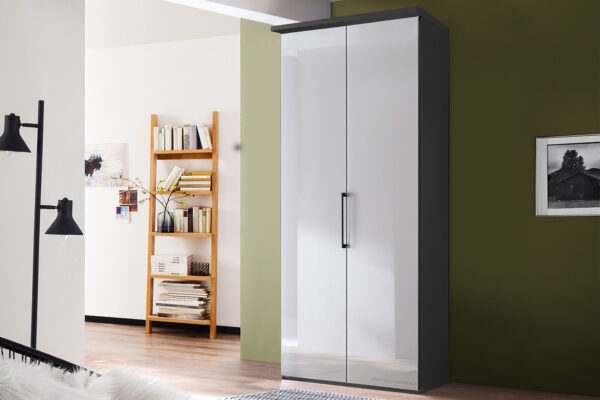 Monaco draaideurkast grafiet met wit glas 75 cm