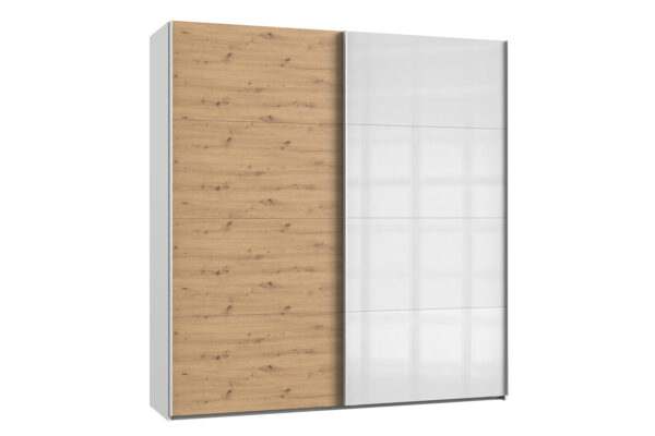 Easy plus zweefdeurkast 225 cm artisan eiken wit glas