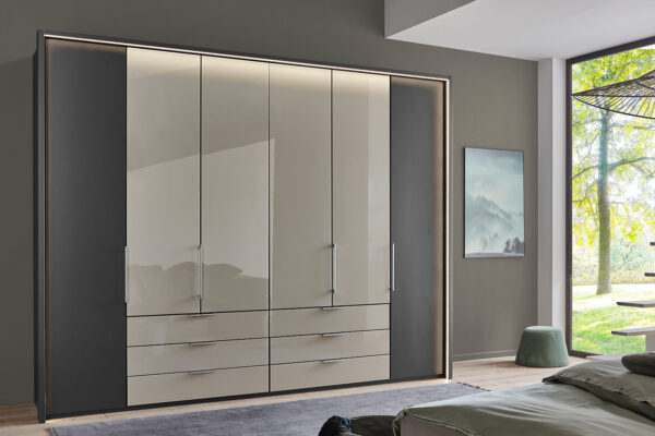 Monaco draaideurkast grafiet met champagne 250 cm
