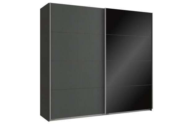 Easy plus zweefdeurkast 225 cm grafiet zwart glas