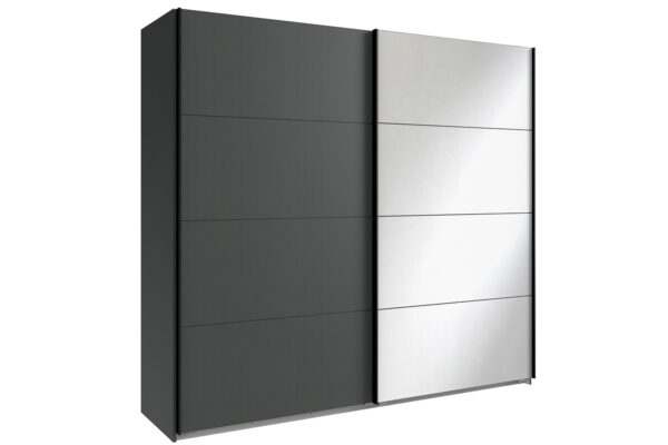 Easy plus zweefdeurkast 225 cm grafiet spiegel