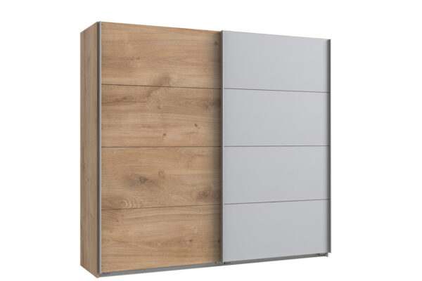 Easy plus zweefdeurkast 270 cm planken eiken grijs
