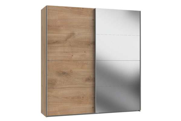 Easy plus zweefdeurkast 225 cm plank eiken spiegel