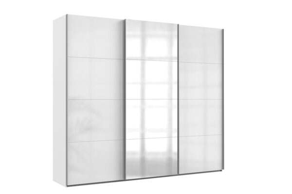 Easy plus zweefdeurkast 270 cm wit glas spiegel