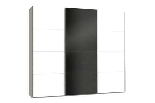 Easy plus zweefdeurkast 270 cm wit glas zwart glas