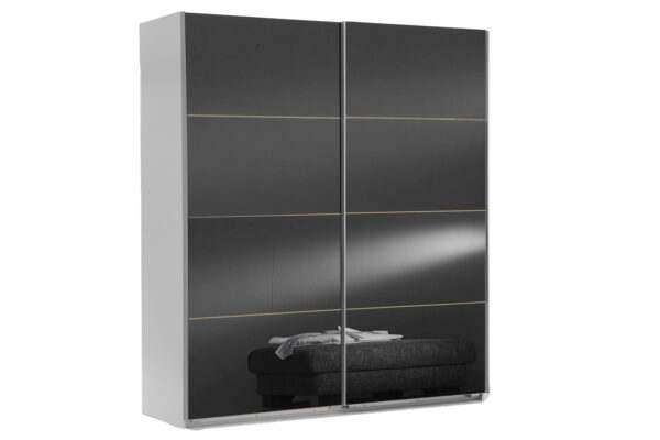 Easy plus zweefdeurkast 225 cm zwart glas
