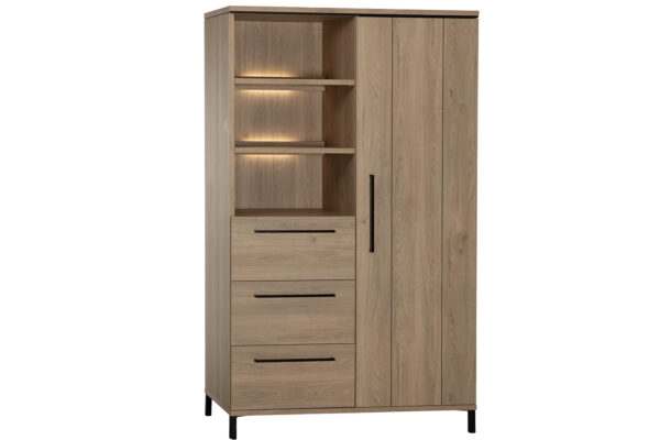 Vecchio wandkast open met verlichting old oak