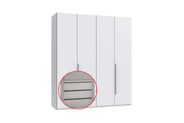 London draaideurkast 180 cm met inzetstuk wit