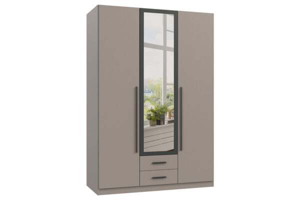Marburg draaideurkast 135 cm met spiegeldeur sahara grijs + antraciet