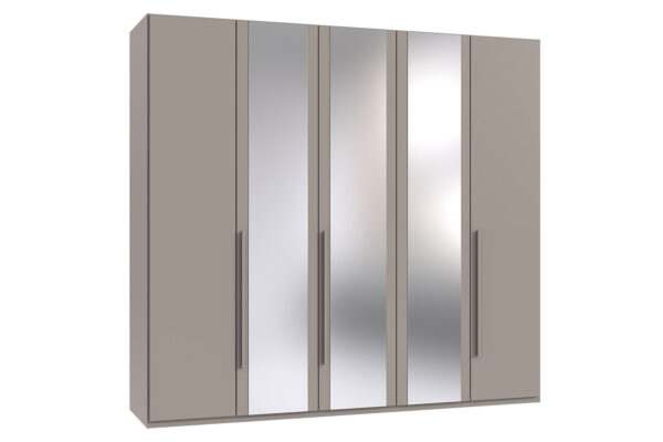 London draaideurkast 225 cm met spiegeldeuren Sahara grijs