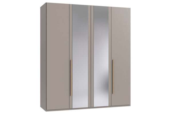 London draaideurkast 180 cm met spiegeldeuren Sahara grijs + artisan eiken