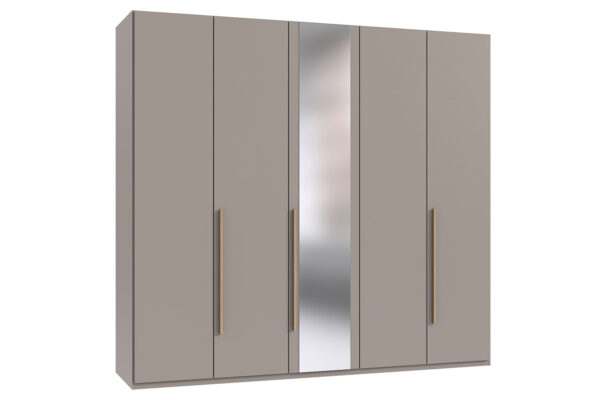 London draaideurkast 225 cm met spiegeldeur Sahara grijs + artisan eiken