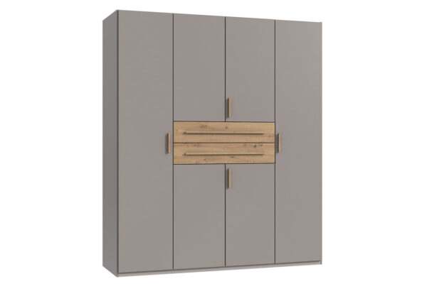 Digit draaideurkast 180 cm sahara grijs + atrisan eiken