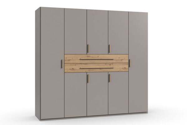 Digit draaideurkast 225 cm sahara grijs + atrisan eiken