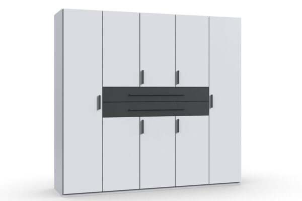 Digit draaideurkast 225 cm wit + grafiet