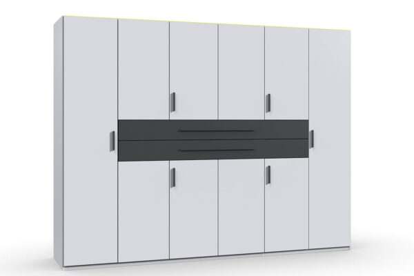 Digit draaideurkast 270 cm wit + grafiet