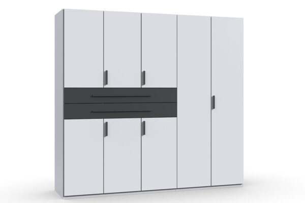 Digit draaideurkast 225 cm links wit + grafiet
