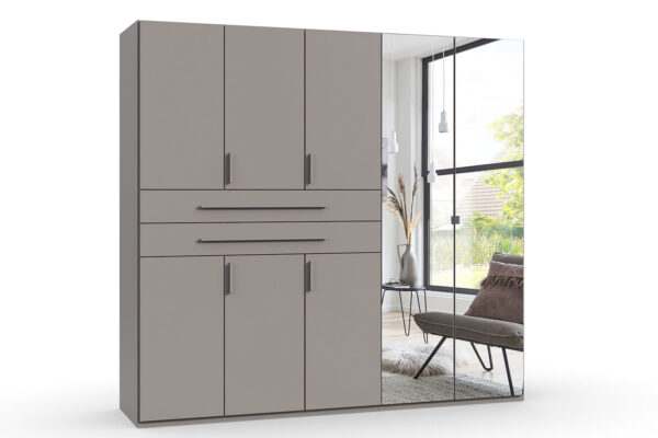Digit draaideurkast 225 cm links met spiegel sahara grijs