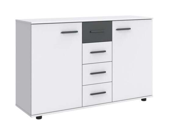 Digit commode middel wit + grafiet
