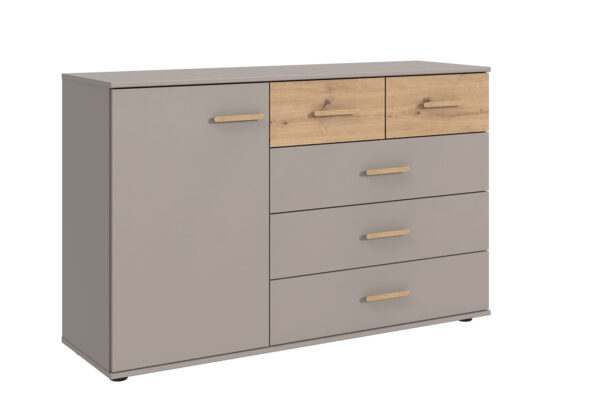 Digit commode groot sahara grijs + atrisan eiken