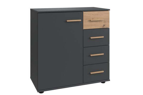 Digit commode klein grafiet + artisan eiken