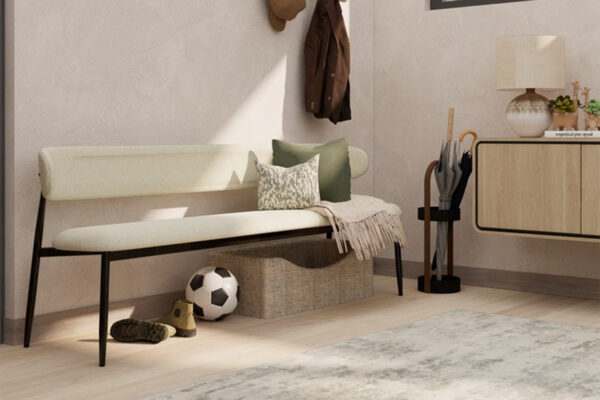 Eetbankje Locarno beige-zwart