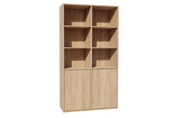 Flex wandkast hoog 2 deuren/6 open vakken